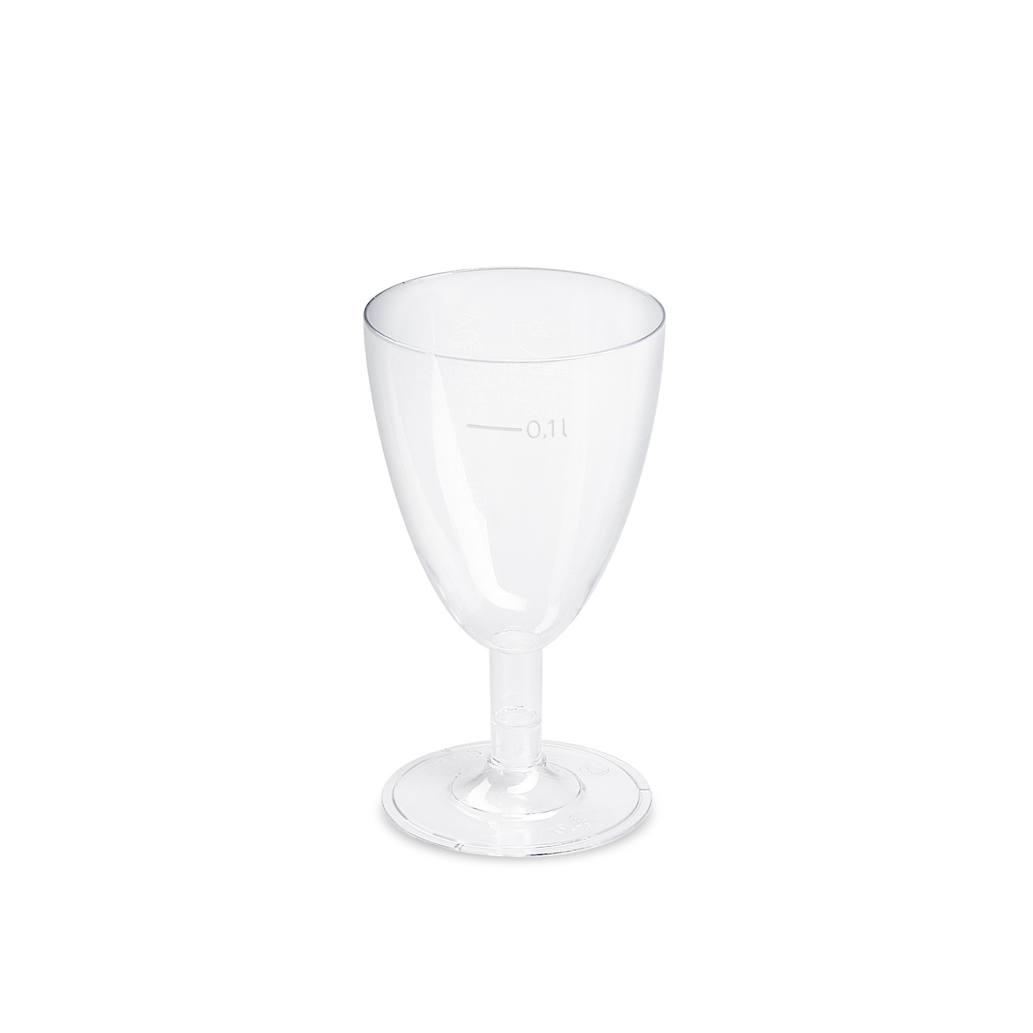 Weinglas (PS) zweiteilig Ø65mm 0,1L Weinglas (PS) zweiteilig Ø65mm 0,1L