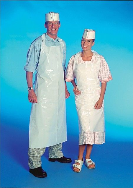 Einwegschürze LDPE weiss 80 x 125 cm, Packung mit 50 Stück