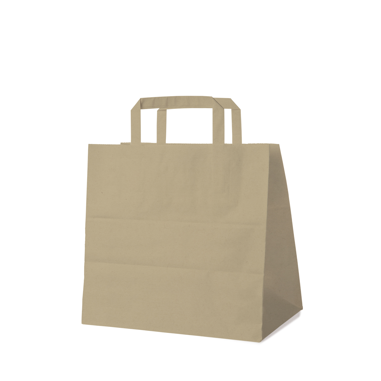 Papiertragetasche aus Papier braun 26+17 x 25 cm, Packung mit 250 Stück