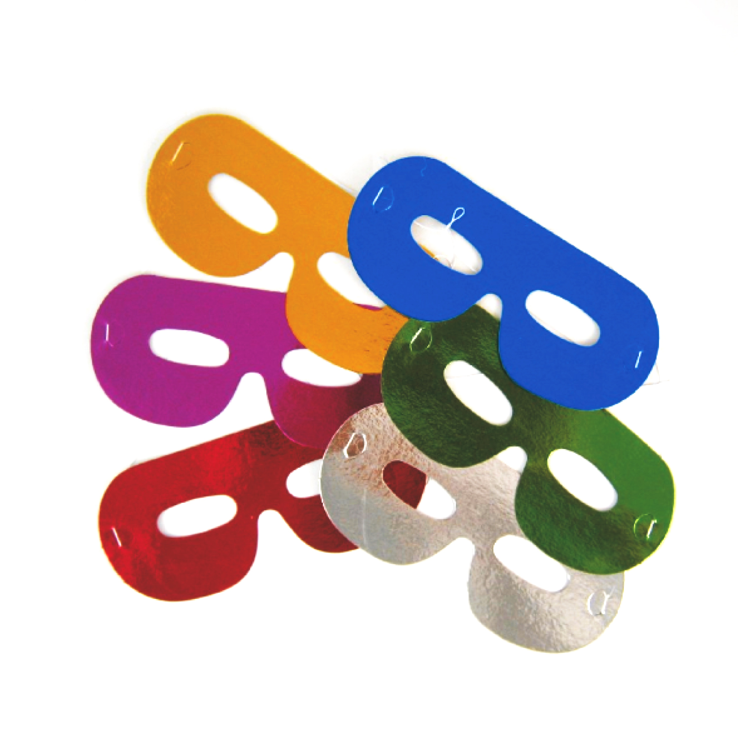 Maske PAP bunt gemischt 16 x 7,3 cm, Packung mit 6 Stück