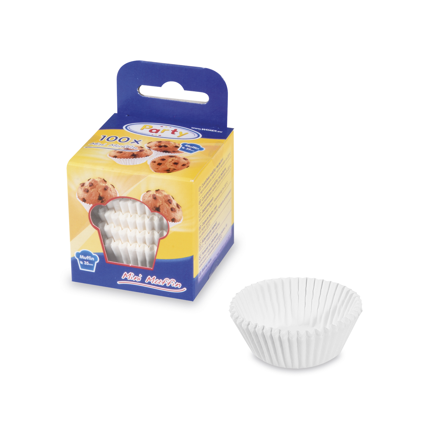 Gebäckkapsel aus Papier weiss Ø 35 x 20 mm, Packung mit 100 Stück