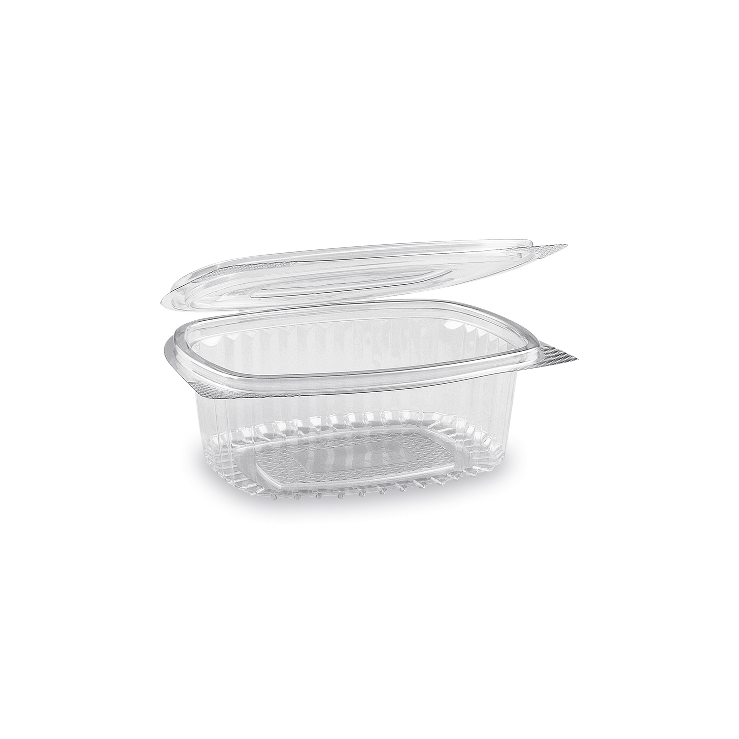 Feinkostbecher (rPET) mit Deckel oval klar 375ml Feinkostbecher (rPET) mit Deckel oval klar 375ml