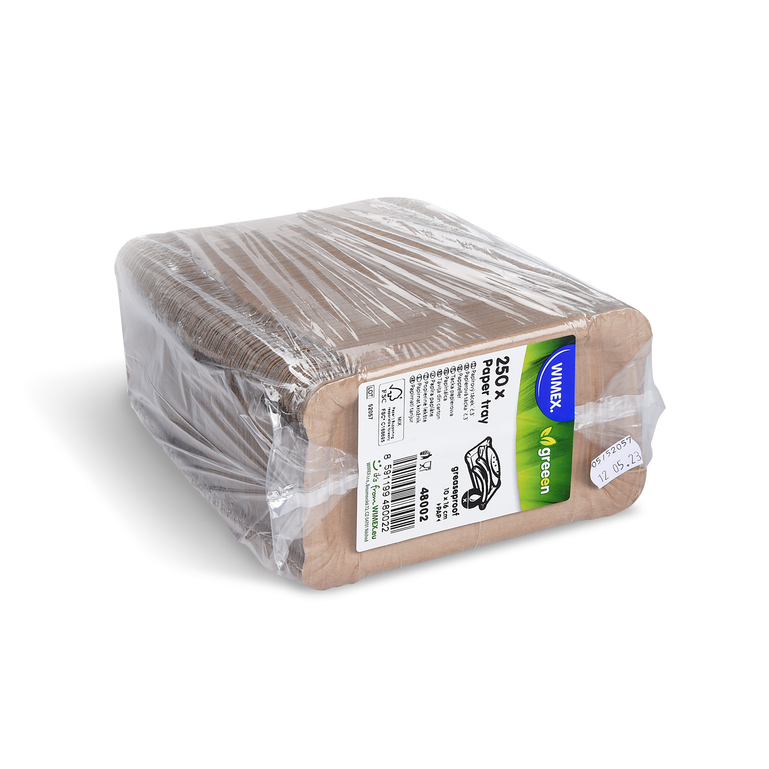 Pappteller FSC Mix fettdicht kraft 10 x 16 cm, Packung mit 250 Stück
