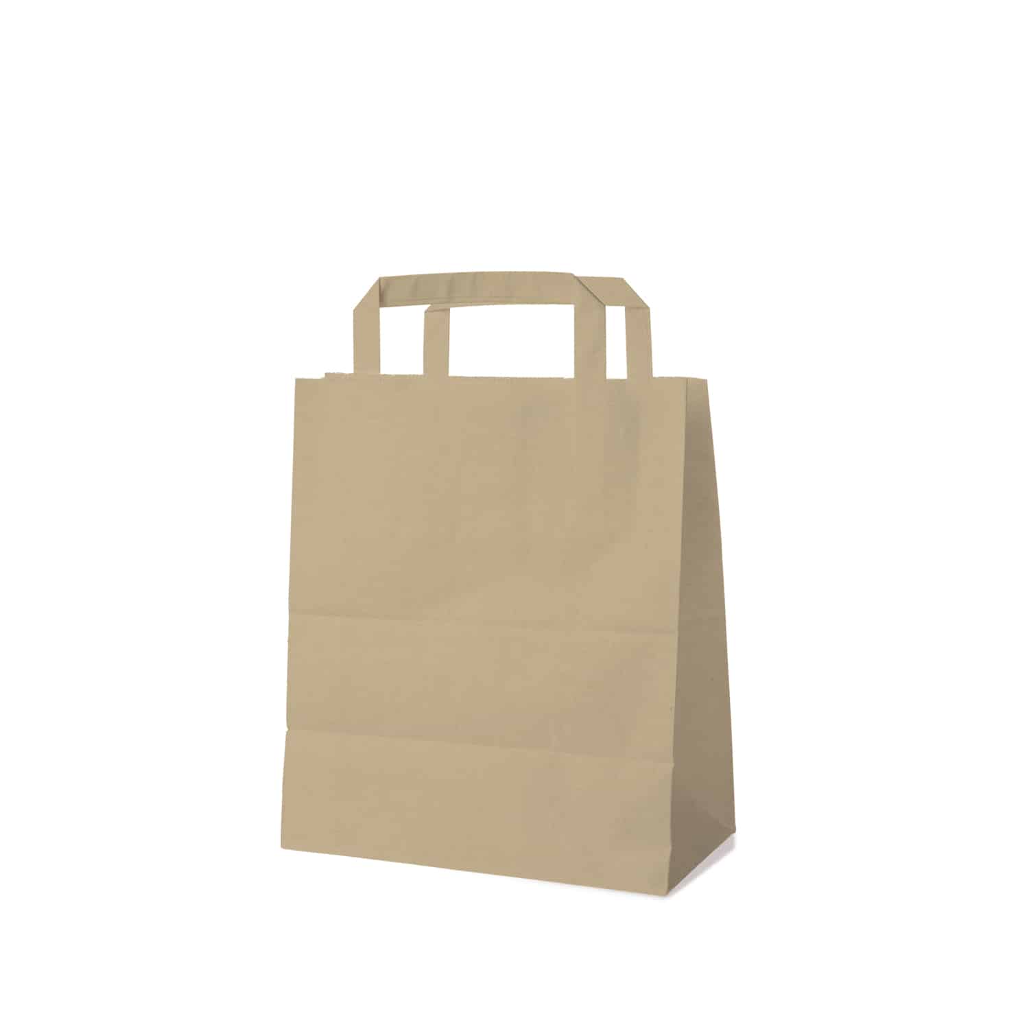 Papiertragetasche braun 18+8 x 22 cm, Packung mit 50 Stück