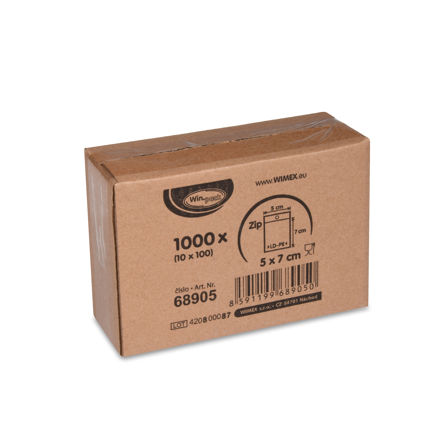 Schnellverschlussbeutel LDPE transparent 5 x 7 cm, Packung mit 1000 Stück