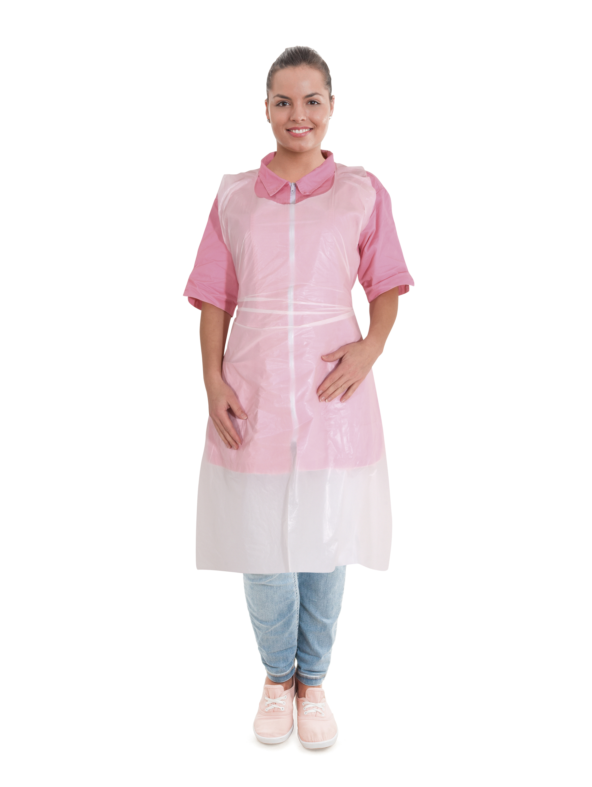 Einwegschürze LDPE weiss 80 x 125 cm, Packung mit 50 Stück