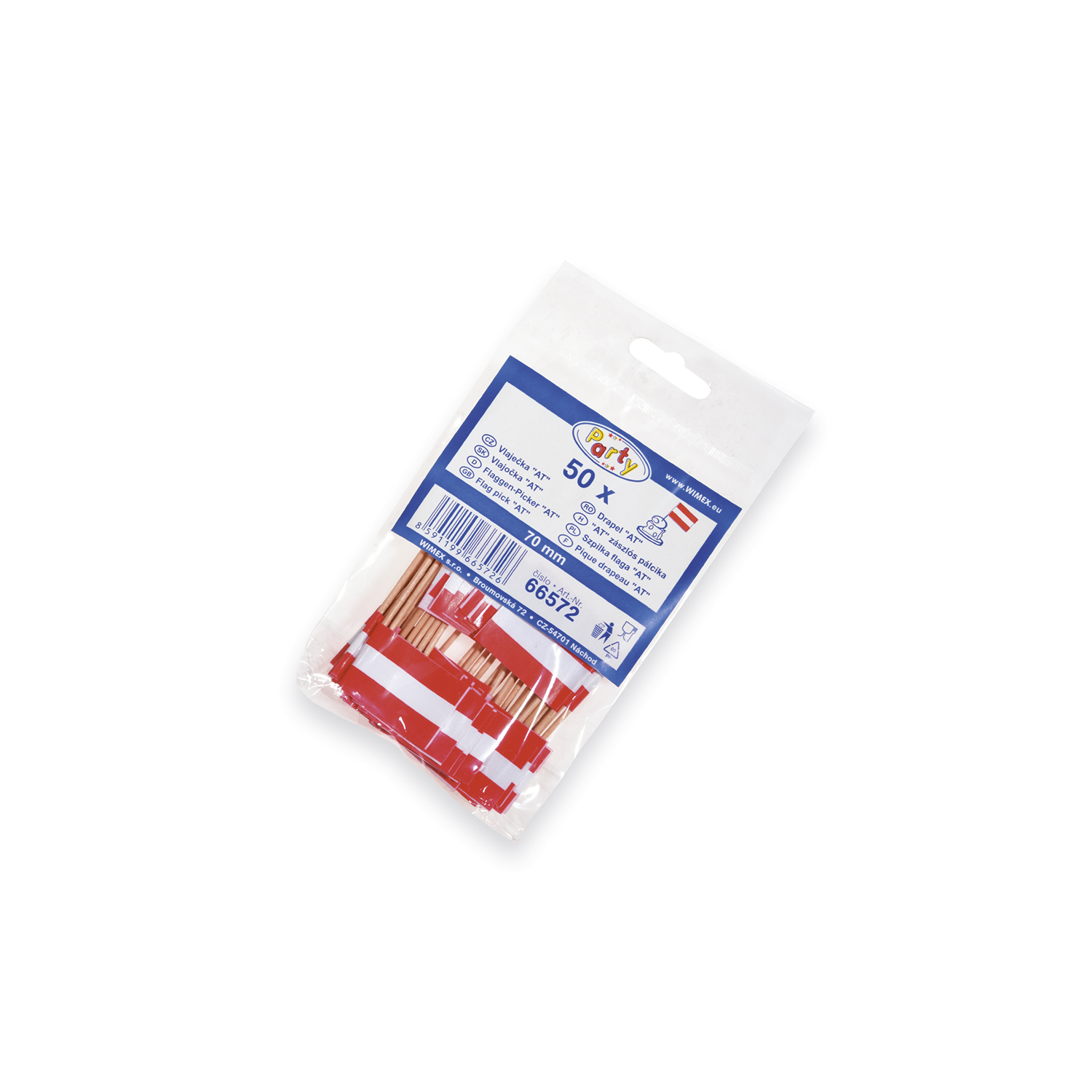 Flaggen-Picker aus Holz FSC 100% / PAP, 7 cm, Packung mit 50 Stück