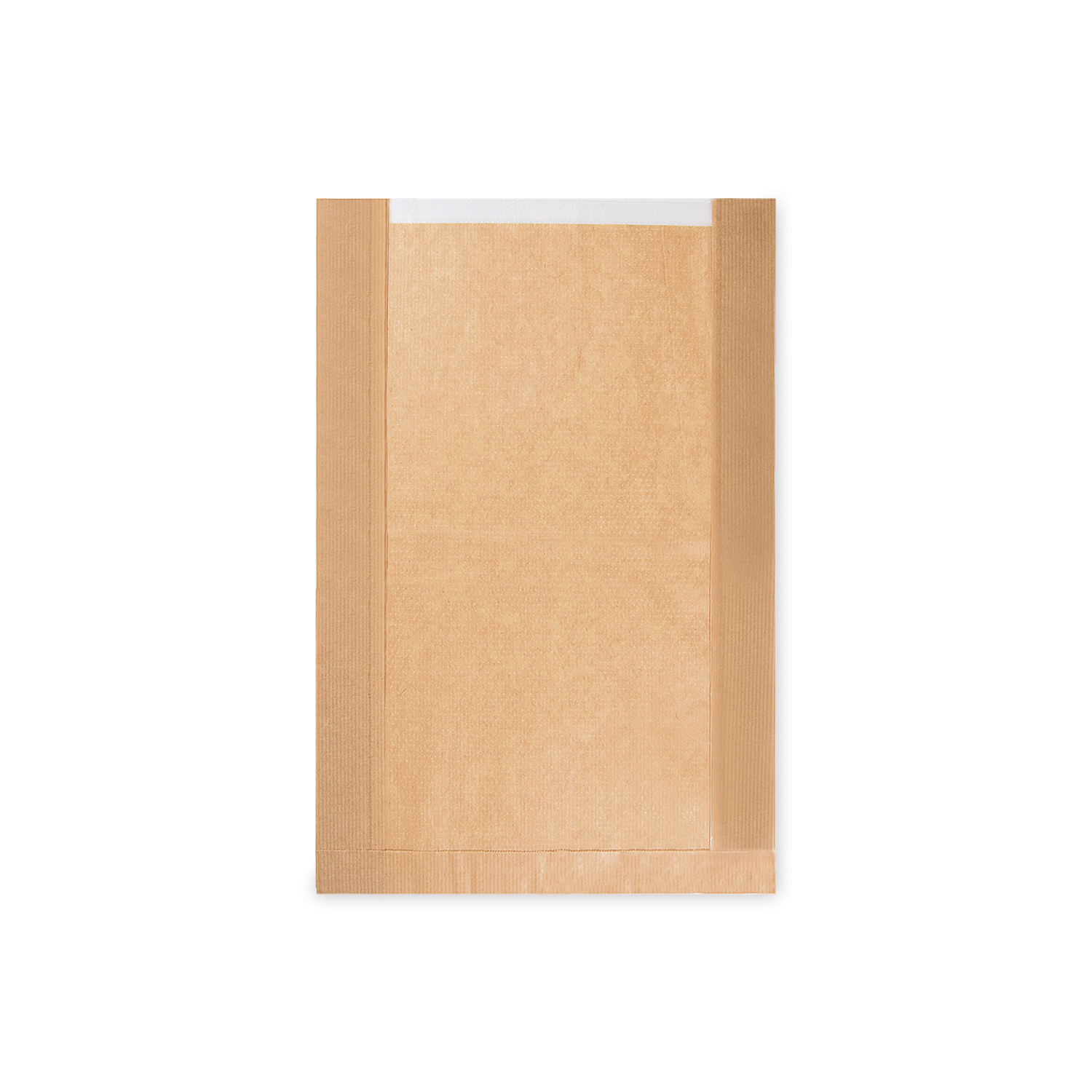 Papier Faltenbeutel mit Fenster PAP/PP braun 26+7 x 40 cm, Packung mit 1000 Stück