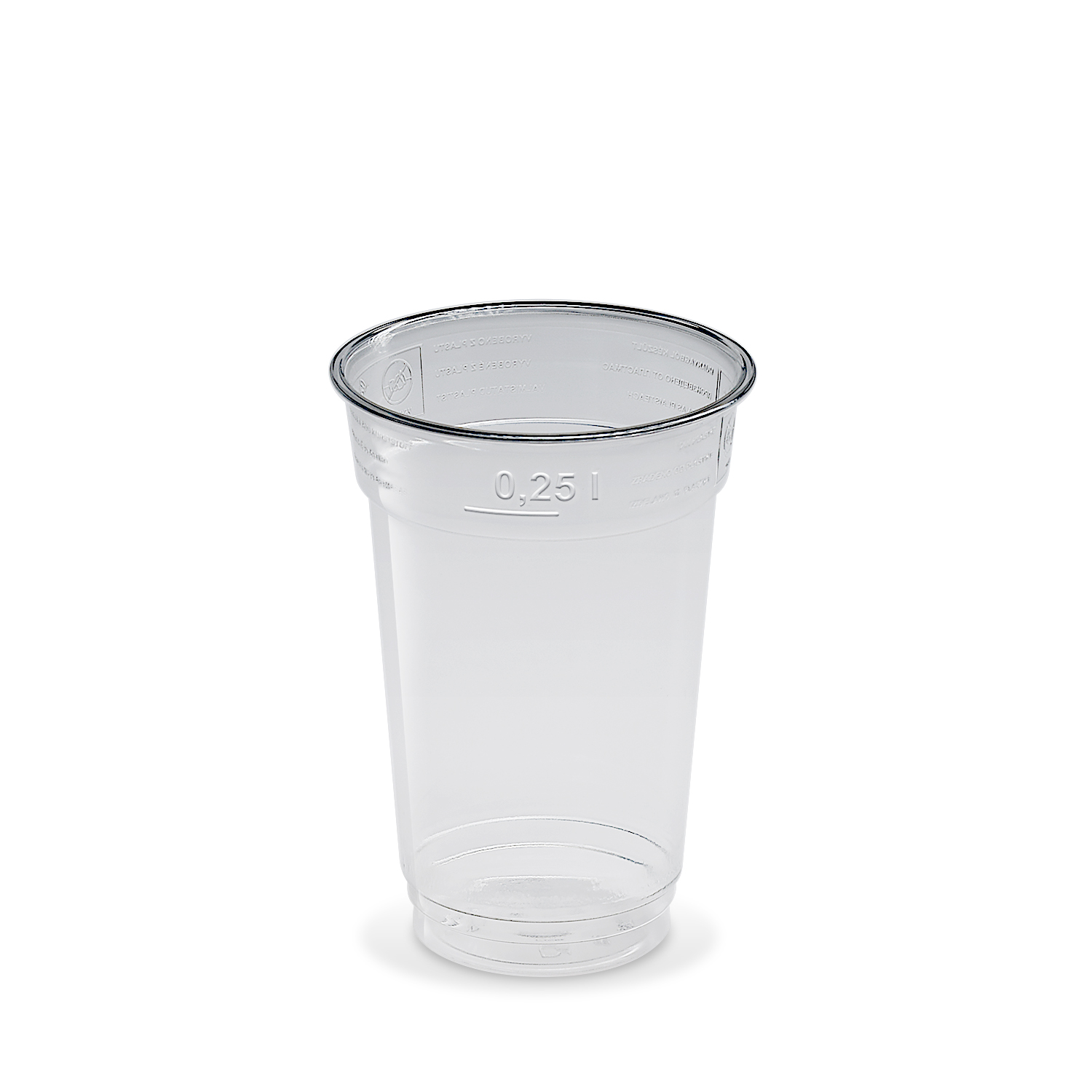 Becher rPET glasklar Ø 78 mm 0,25 l, Packung mit 50 Stück