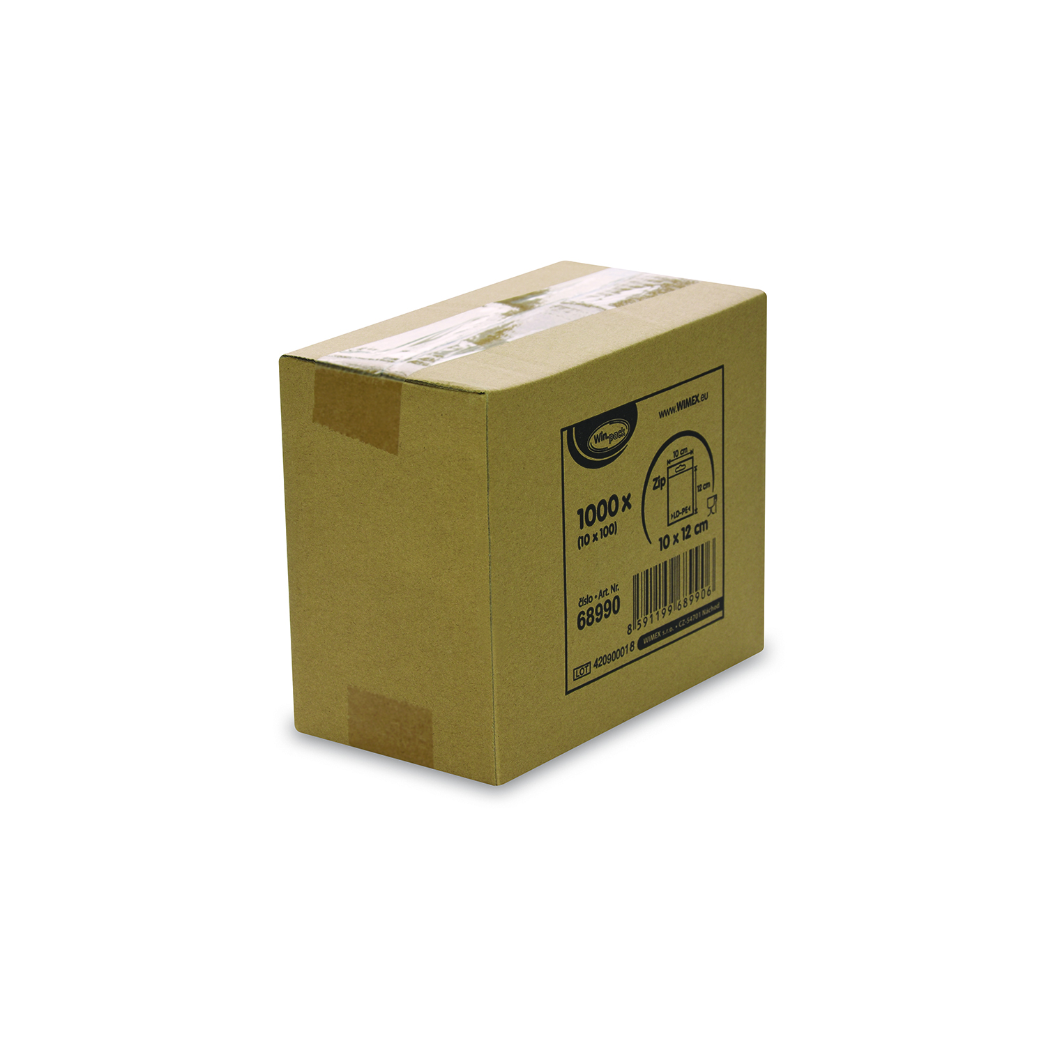 Schnellverschlussbeutel LDPE transparent 10 x 12 cm, Packung mit 1000 Stück