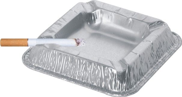 Aschenbecher aus ALU 126 x 126 x 22 mm, Packung mit 10 Stück